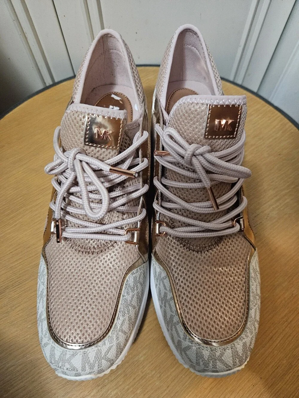 Michael Kors Pink Rose Gold Logo Accent Women's Sneakers